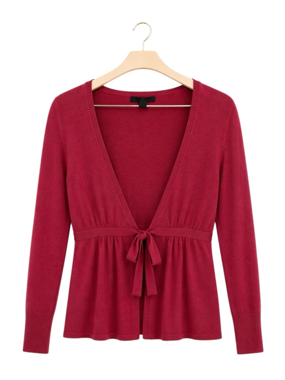 VTG Express‎ Womens Y2K Babydoll Tie In Front Cardigan Small Holiday Preppy